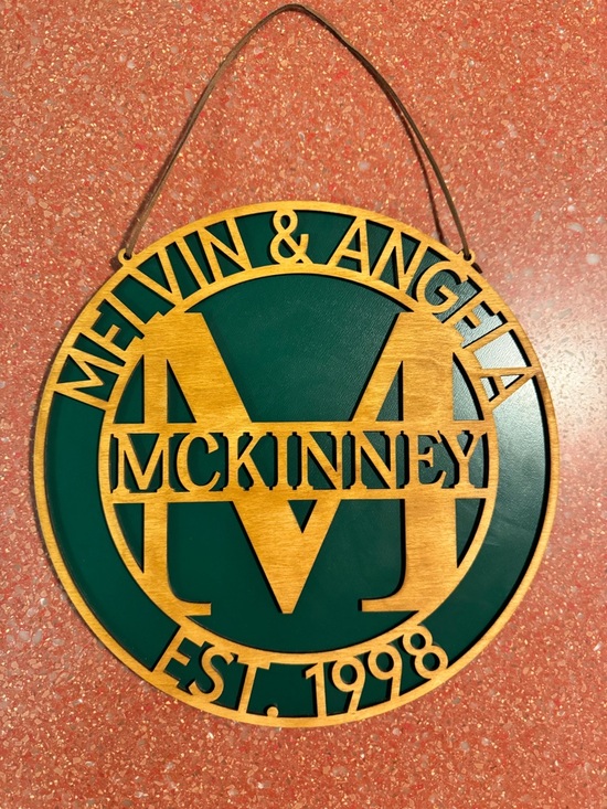 Hand Crafted Other - Hand crafted by me 2 layer wood customized family name wall sign 12”X12”